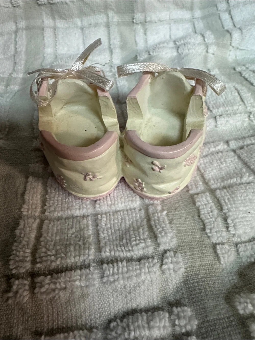 Children's Pink & Cream Floral Lace-Up Baby Shoes Ceramic 1 Piece